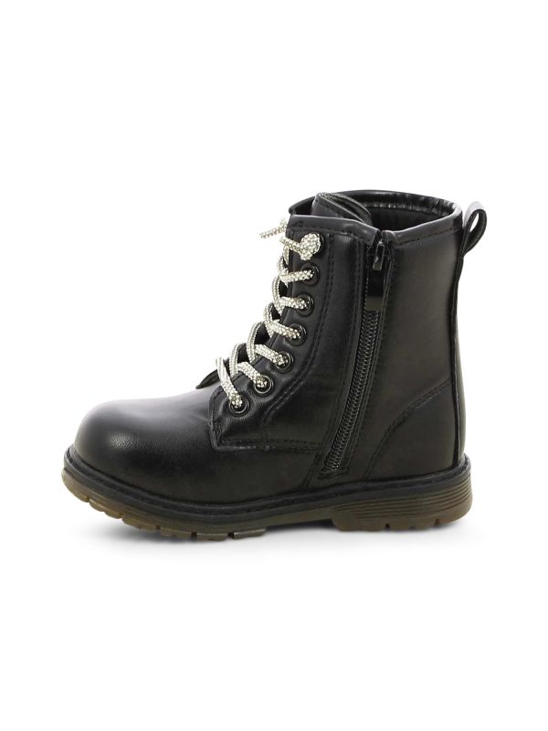 נעליים צבאיות עם שרוכים מנצנצים לילדות